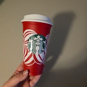 Starbucks Red Holiday Reusable Cup with White Lid